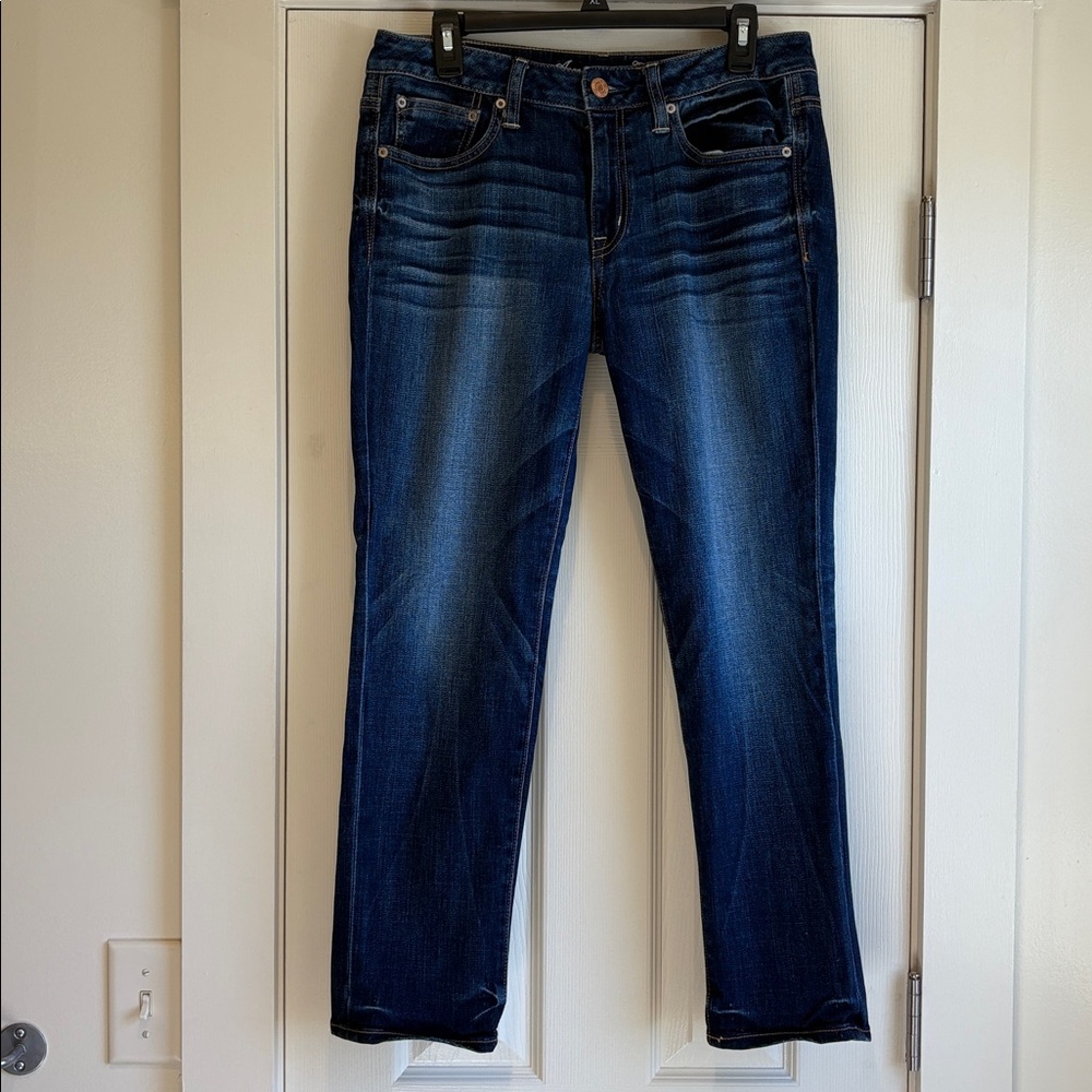 American Eagle | Dark Wash “Slouchy” Straight Leg Jeans Size 6